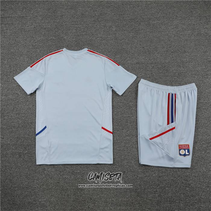 Chandal del Lyon 2022-2023 Manga Corta Gris - Pantalon Corto